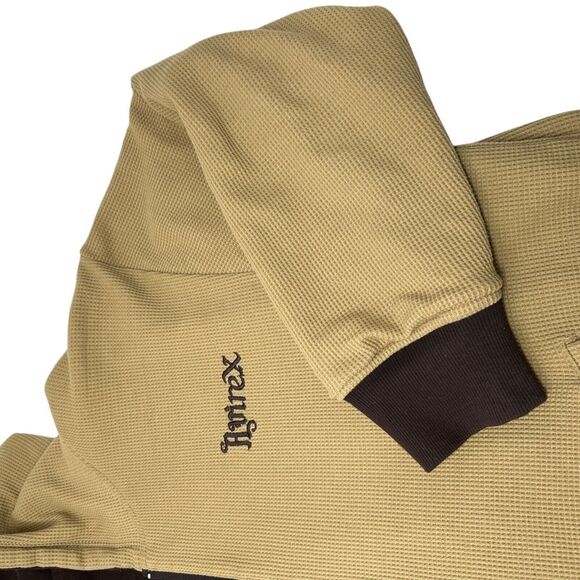 Avirex Vintage Y2K Reversible Brown Tan Thermal Full Zip Hoodie Jacket Size 2XL - Picture 7 of 16